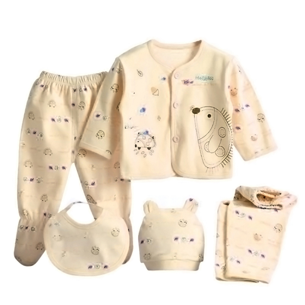 5Pcs/Set Newborn Baby Boy Girl Clothes Long Sleeve Coat Top Pants Cap Outfit UK